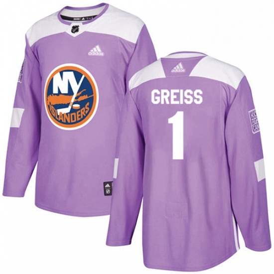 Mens Adidas New York Islanders 1 Thomas Greiss Authentic Purple Fights Cancer Practice NHL Jersey Mens Adidas New York Islanders 1 Thomas Greiss Authentic Purple Fights Cancer Practice NHL Jersey