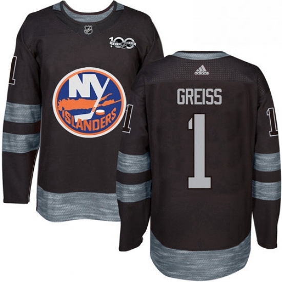 Mens Adidas New York Islanders 1 Thomas Greiss Premier Black 1917 2017 100th Anniversary NHL Jersey Mens Adidas New York Islanders 1 Thomas Greiss Premier Black 1917 2017 100th Anniversary NHL Jersey