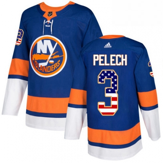 Mens Adidas New York Islanders 3 Adam Pelech Authentic Royal Blue USA Flag Fashion NHL Jersey Mens Adidas New York Islanders 3 Adam Pelech Authentic Royal Blue USA Flag Fashion NHL Jersey