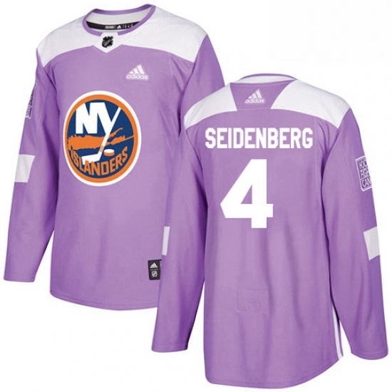 Mens Adidas New York Islanders 4 Dennis Seidenberg Authentic Purple Fights Cancer Practice NHL Jersey Mens Adidas New York Islanders 4 Dennis Seidenberg Authentic Purple Fights Cancer Practice NHL Jersey