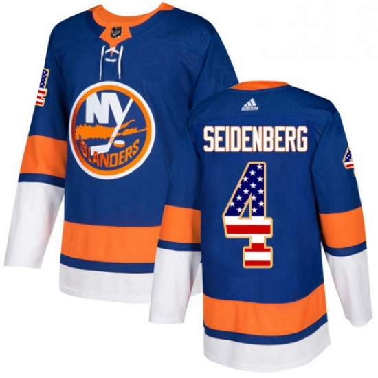 Mens Adidas New York Islanders 4 Dennis Seidenberg Authentic Royal Blue USA Flag Fashion NHL Jersey Mens Adidas New York Islanders 4 Dennis Seidenberg Authentic Royal Blue USA Flag Fashion NHL Jersey