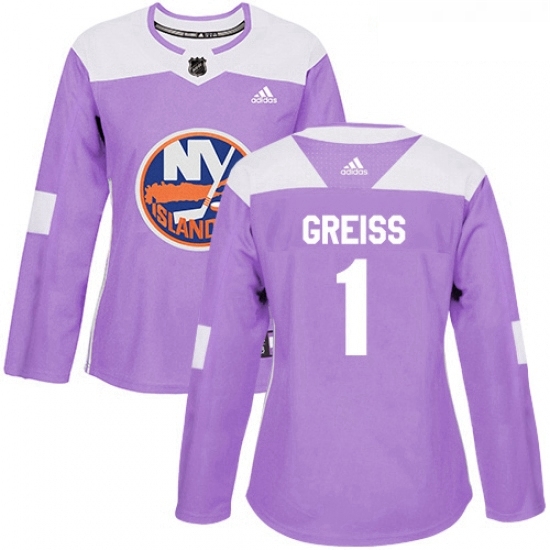 Womens Adidas New York Islanders 1 Thomas Greiss Authentic Purple Fights Cancer Practice NHL Jersey Womens Adidas New York Islanders 1 Thomas Greiss Authentic Purple Fights Cancer Practice NHL Jersey