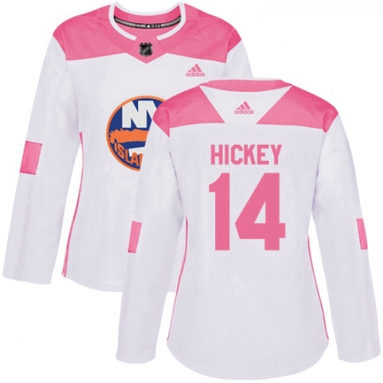 Womens Adidas New York Islanders 14 Thomas Hickey Authentic WhitePink Fashion NHL Jersey Womens Adidas New York Islanders 14 Thomas Hickey Authentic WhitePink Fashion NHL Jersey