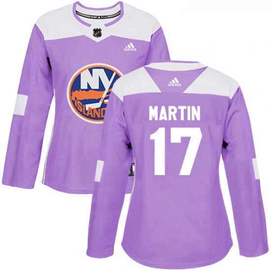 Womens Adidas New York Islanders 17 Matt Martin Authentic Purple Fights Cancer Practice NHL Jersey Womens Adidas New York Islanders 17 Matt Martin Authentic Purple Fights Cancer Practice NHL Jersey