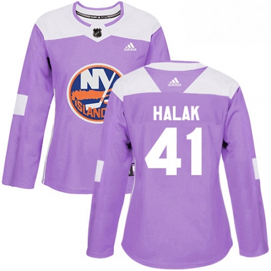 Womens Adidas New York Islanders 41 Jaroslav Halak Authentic Purple Fights Cancer Practice NHL Jersey Womens Adidas New York Islanders 41 Jaroslav Halak Authentic Purple Fights Cancer Practice NHL Jersey