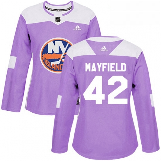 Womens Adidas New York Islanders 42 Scott Mayfield Authentic Purple Fights Cancer Practice NHL Jersey Womens Adidas New York Islanders 42 Scott Mayfield Authentic Purple Fights Cancer Practice NHL Jersey
