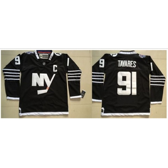 youth New York Islanders #91 John Tavares Black Alternate Stitched NHL Jersey youth New York Islanders #91 John Tavares Black Alternate Stitched NHL Jersey