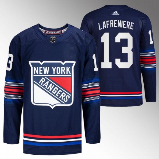 Men New York Rangers 13 Alexis Lafreniere Navy Stitched Jersey Men New York Rangers 13 Alexis Lafreniere Navy Stitched Jersey