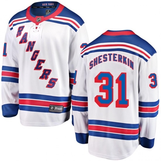 Men New York Rangers 31 Igor Shesterkin White Home Stitched Jersey Men New York Rangers 31 Igor Shesterkin White Home Stitched Jersey