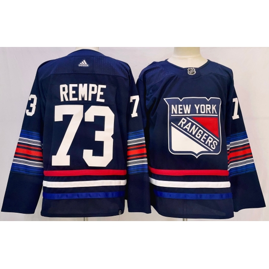 Men New York Rangers 73 Matt Rempe Navy Alternate Authentic Jersey Men New York Rangers 73 Matt Rempe Navy Alternate Authentic Jersey