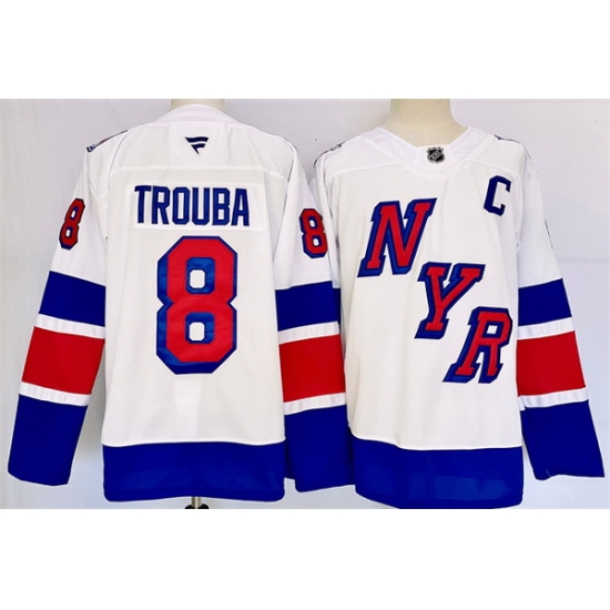 Men New York Rangers 8 Jacob Trouba White 2024 25 Stadium Series Stitched Jersey Men New York Rangers 8 Jacob Trouba White 2024 25 Stadium Series Stitched Jersey