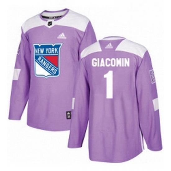 Mens Adidas New York Rangers 1 Eddie Giacomin Authentic Purple Fights Cancer Practice NHL Jersey Mens Adidas New York Rangers 1 Eddie Giacomin Authentic Purple Fights Cancer Practice NHL Jersey