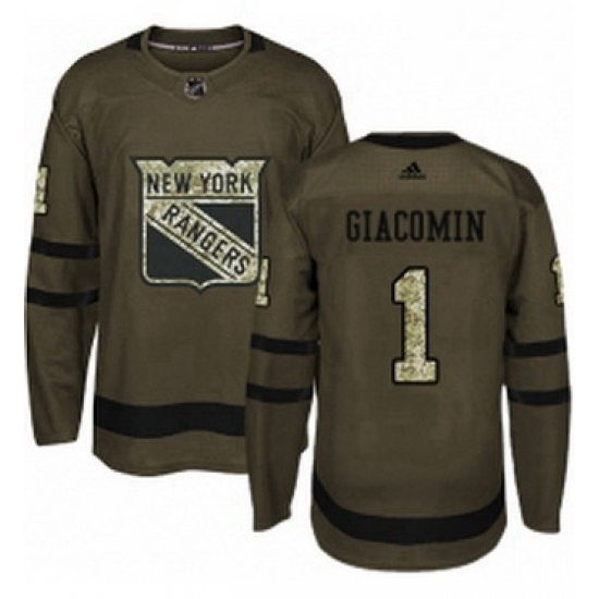 Mens Adidas New York Rangers 1 Eddie Giacomin Premier Green Salute to Service NHL Jersey Mens Adidas New York Rangers 1 Eddie Giacomin Premier Green Salute to Service NHL Jersey