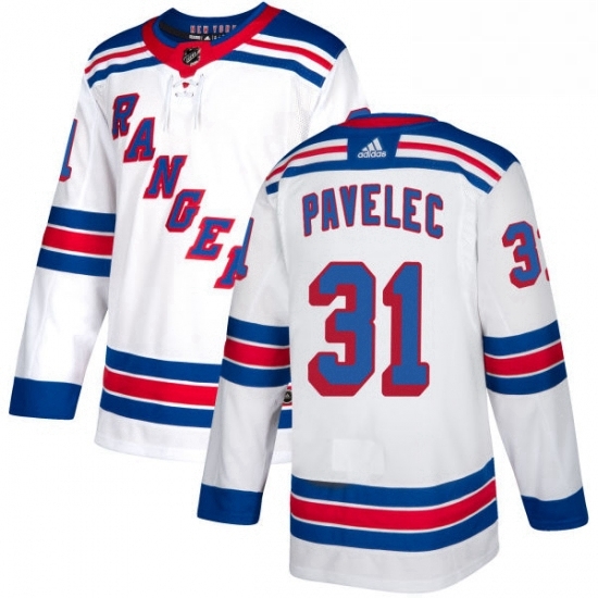 Mens Adidas New York Rangers 31 Ondrej Pavelec Authentic White Away NHL Jersey Mens Adidas New York Rangers 31 Ondrej Pavelec Authentic White Away NHL Jersey