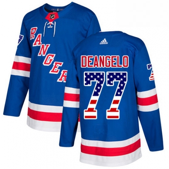 Mens Adidas New York Rangers 77 Anthony DeAngelo Authentic Royal Blue USA Flag Fashion NHL Jersey Mens Adidas New York Rangers 77 Anthony DeAngelo Authentic Royal Blue USA Flag Fashion NHL Jersey