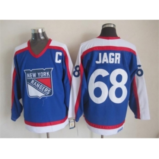 NHL New York Rangers #68 Jaromir Jagr Blue CCM Throwback Jerseys NHL New York Rangers #68 Jaromir Jagr Blue CCM Throwback Jerseys