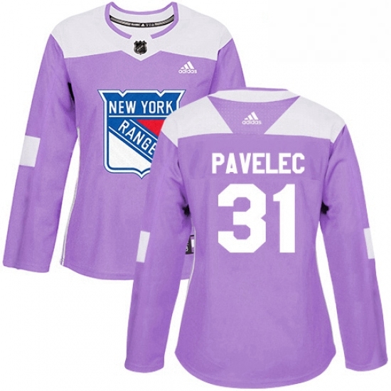 Womens Adidas New York Rangers 31 Ondrej Pavelec Authentic Purple Fights Cancer Practice NHL Jersey Womens Adidas New York Rangers 31 Ondrej Pavelec Authentic Purple Fights Cancer Practice NHL Jersey