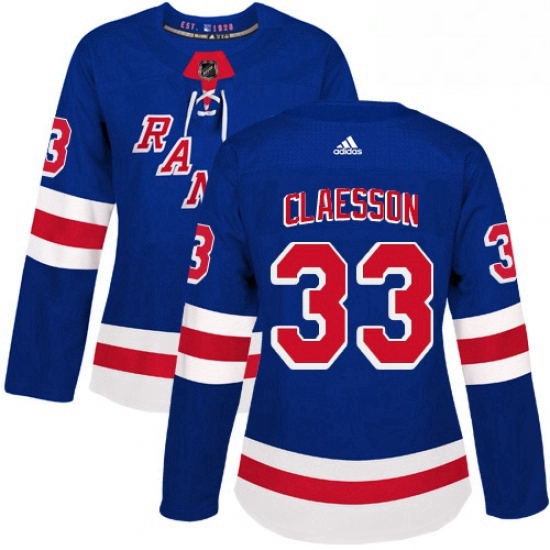 Womens Adidas New York Rangers 33 Fredrik Claesson Premier Royal Blue Home NHL Jersey Womens Adidas New York Rangers 33 Fredrik Claesson Premier Royal Blue Home NHL Jersey