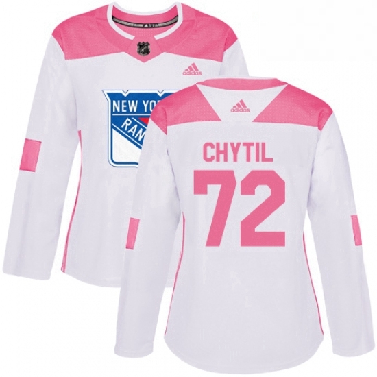Womens Adidas New York Rangers 72 Filip Chytil Authentic WhitePink Fashion NHL Jersey Womens Adidas New York Rangers 72 Filip Chytil Authentic WhitePink Fashion NHL Jersey