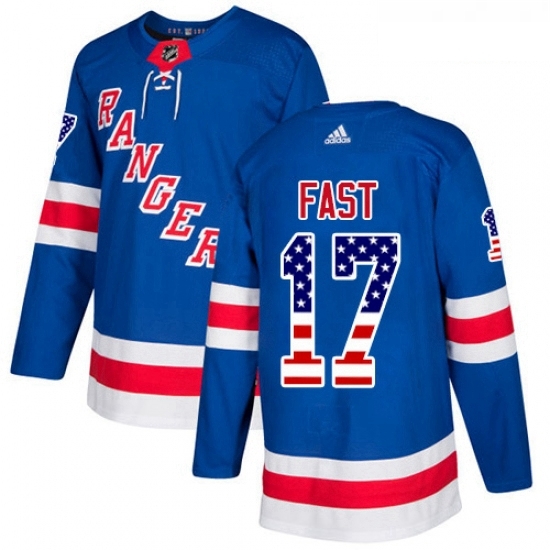 Youth Adidas New York Rangers 17 Jesper Fast Authentic Royal Blue USA Flag Fashion NHL Jersey Youth Adidas New York Rangers 17 Jesper Fast Authentic Royal Blue USA Flag Fashion NHL Jersey