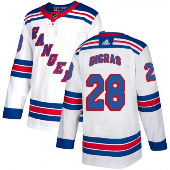 Youth Adidas New York Rangers 28 Chris Bigras Authentic White Away NHL Jersey Youth Adidas New York Rangers 28 Chris Bigras Authentic White Away NHL Jersey