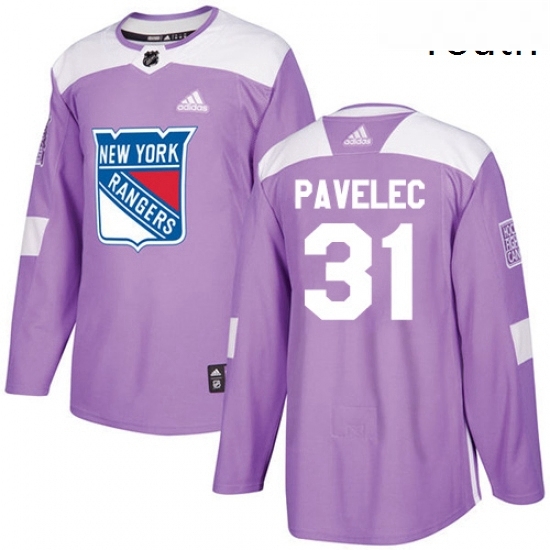 Youth Adidas New York Rangers 31 Ondrej Pavelec Authentic Purple Fights Cancer Practice NHL Jersey Youth Adidas New York Rangers 31 Ondrej Pavelec Authentic Purple Fights Cancer Practice NHL Jersey