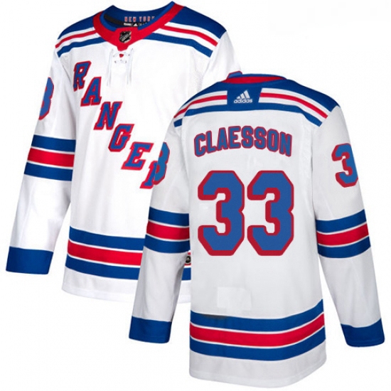 Youth Adidas New York Rangers 33 Fredrik Claesson Authentic White Away NHL Jersey Youth Adidas New York Rangers 33 Fredrik Claesson Authentic White Away NHL Jersey