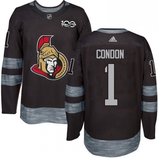 Mens Adidas Ottawa Senators 1 Mike Condon Authentic Black 1917 2017 100th Anniversary NHL Jersey Mens Adidas Ottawa Senators 1 Mike Condon Authentic Black 1917 2017 100th Anniversary NHL Jersey