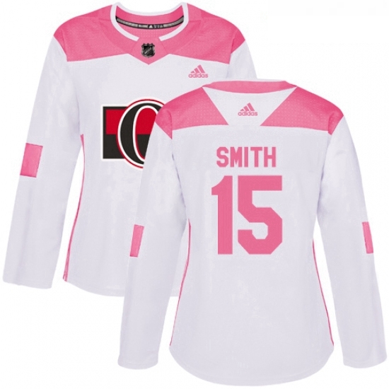 Womens Adidas Ottawa Senators 15 Zack Smith Authentic WhitePink Fashion NHL Jersey Womens Adidas Ottawa Senators 15 Zack Smith Authentic WhitePink Fashion NHL Jersey