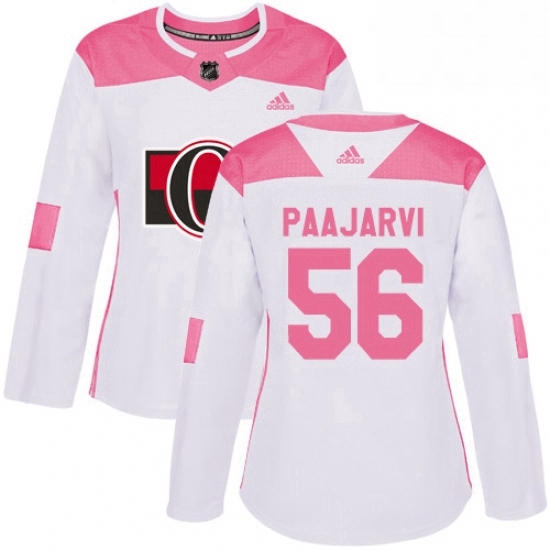 Womens Adidas Ottawa Senators 56 Magnus Paajarvi Authentic White Pink Fashion NHL Jersey Womens Adidas Ottawa Senators 56 Magnus Paajarvi Authentic White Pink Fashion NHL Jersey