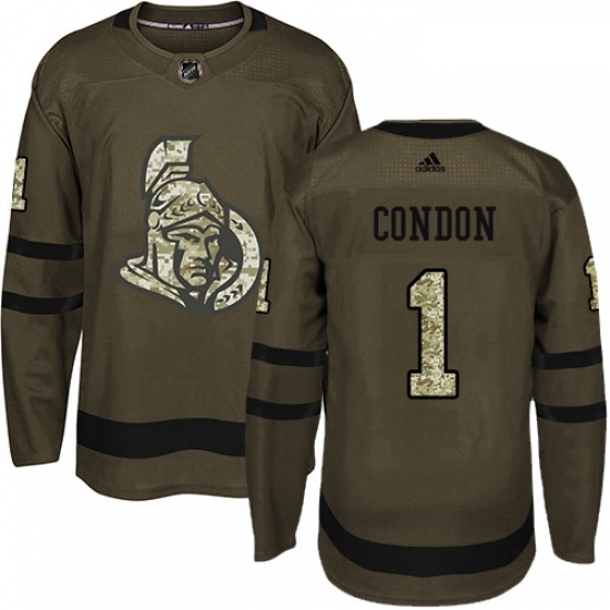Youth Adidas Ottawa Senators 1 Mike Condon Authentic Green Salute to Service NHL Jersey Youth Adidas Ottawa Senators 1 Mike Condon Authentic Green Salute to Service NHL Jersey