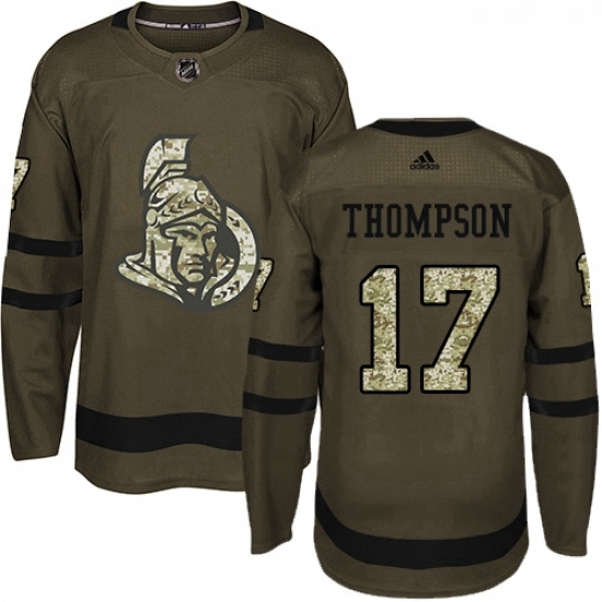 Youth Adidas Ottawa Senators 17 Nate Thompson Premier Green Salute to Service NHL Jersey Youth Adidas Ottawa Senators 17 Nate Thompson Premier Green Salute to Service NHL Jersey