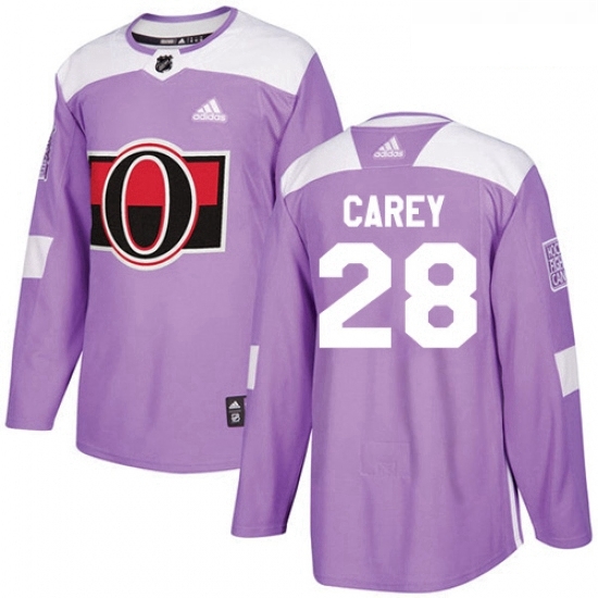 Youth Adidas Ottawa Senators 28 Paul Carey Authentic Purple Fights Cancer Practice NHL Jersey Youth Adidas Ottawa Senators 28 Paul Carey Authentic Purple Fights Cancer Practice NHL Jersey