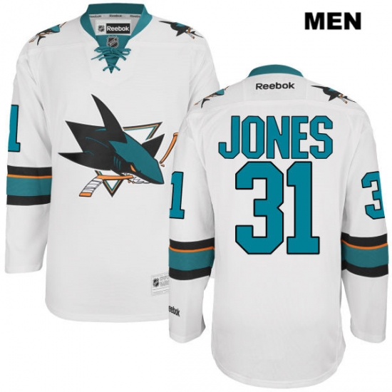 Martin Jones Mens Stitched San Jose Sharks Away Authentic Reebok 31 White NHL Jersey Martin Jones Mens Stitched San Jose Sharks Away Authentic Reebok 31 White NHL Jersey