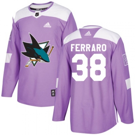 Men San Jose Sharks 38 Mario Ferraro Adidas Hockey Fights Cancer Authentic Purple Jersey Men San Jose Sharks 38 Mario Ferraro Adidas Hockey Fights Cancer Authentic Purple Jersey