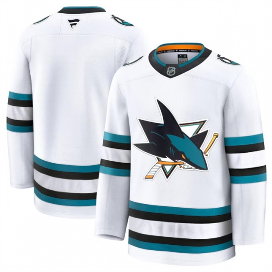 Men San Jose Sharks Blank White 2024 25 Away Stitched Hockey Jersey Men San Jose Sharks Blank White 2024 25 Away Stitched Hockey Jersey