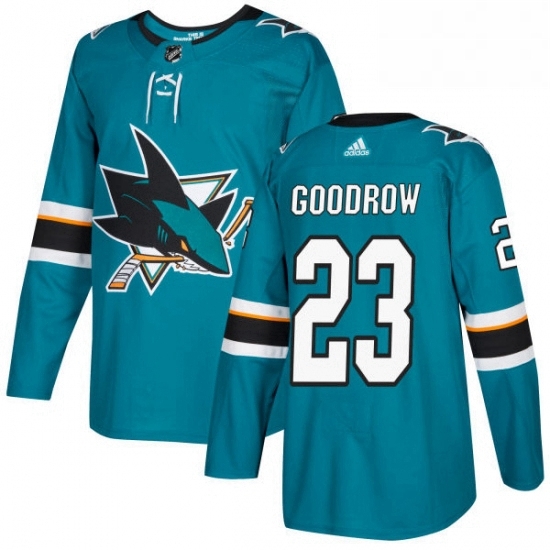 Mens Adidas San Jose Sharks 23 Barclay Goodrow Premier Teal Green Home NHL Jersey Mens Adidas San Jose Sharks 23 Barclay Goodrow Premier Teal Green Home NHL Jersey
