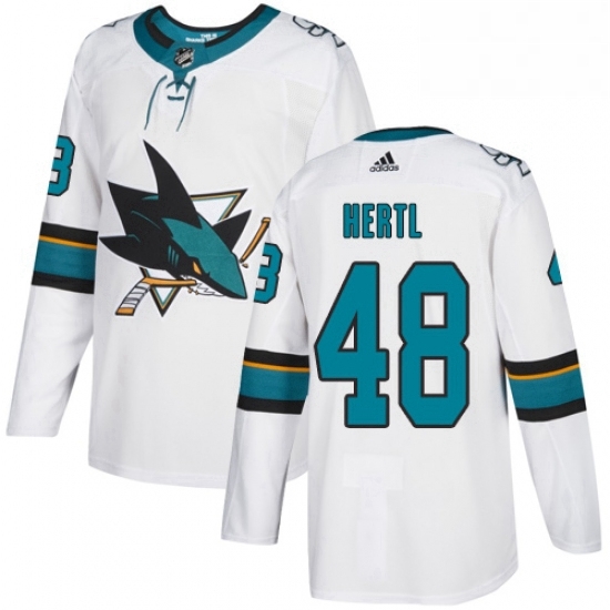 Mens Adidas San Jose Sharks 48 Tomas Hertl White Road Authentic Stitched NHL Jersey Mens Adidas San Jose Sharks 48 Tomas Hertl White Road Authentic Stitched NHL Jersey