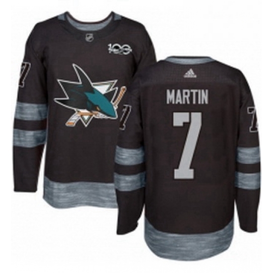 Mens Adidas San Jose Sharks 7 Paul Martin Premier Black 1917 2017 100th Anniversary NHL Jersey Mens Adidas San Jose Sharks 7 Paul Martin Premier Black 1917 2017 100th Anniversary NHL Jersey