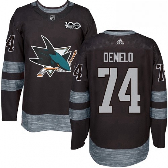 Mens Adidas San Jose Sharks 74 Dylan DeMelo Premier Black 1917 2017 100th Anniversary NHL Jersey Mens Adidas San Jose Sharks 74 Dylan DeMelo Premier Black 1917 2017 100th Anniversary NHL Jersey