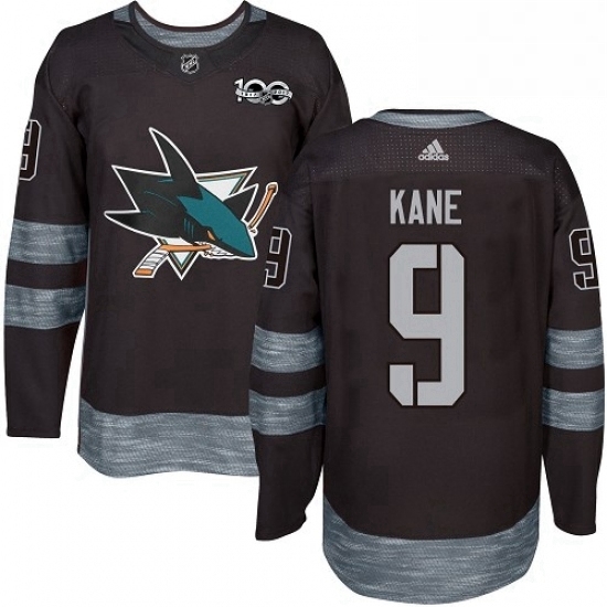 Mens Adidas San Jose Sharks 9 Evander Kane Authentic Black 1917 2017 100th Anniversary NHL Jersey Mens Adidas San Jose Sharks 9 Evander Kane Authentic Black 1917 2017 100th Anniversary NHL Jersey
