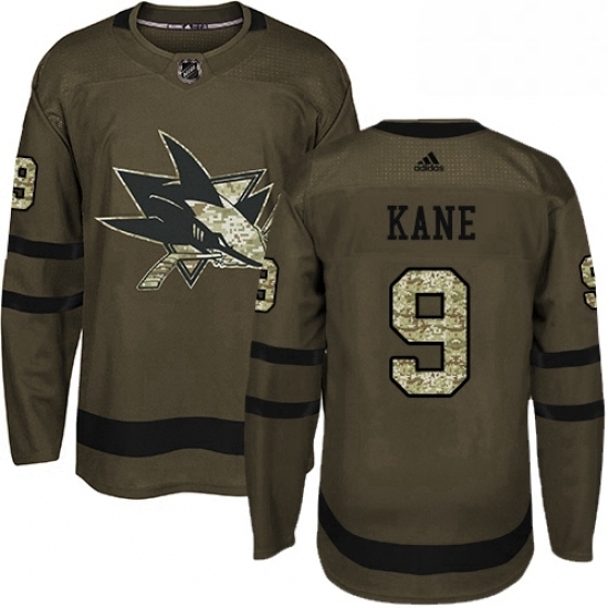 Mens Adidas San Jose Sharks 9 Evander Kane Authentic Green Salute to Service NHL Jersey Mens Adidas San Jose Sharks 9 Evander Kane Authentic Green Salute to Service NHL Jersey