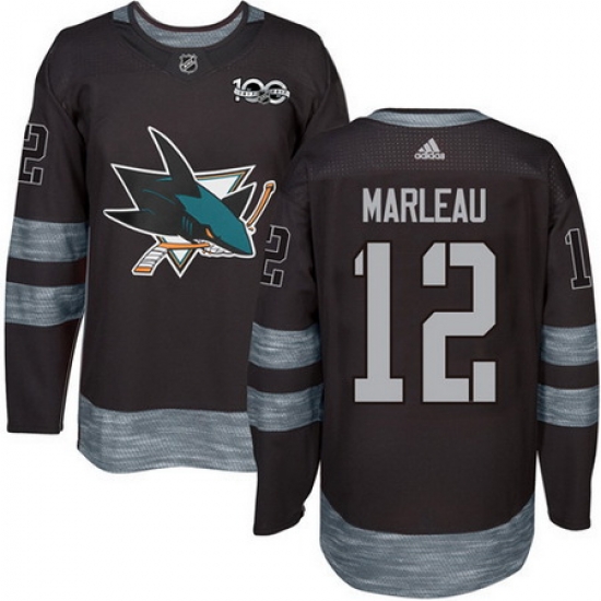 Sharks #12 Patrick Marleau Black 1917 2017 100th Anniversary Stitched NHL Jersey Sharks #12 Patrick Marleau Black 1917 2017 100th Anniversary Stitched NHL Jersey