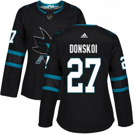 Womens Adidas San Jose Sharks 27 Joonas Donskoi Premier Black Alternate NHL Jersey Womens Adidas San Jose Sharks 27 Joonas Donskoi Premier Black Alternate NHL Jersey