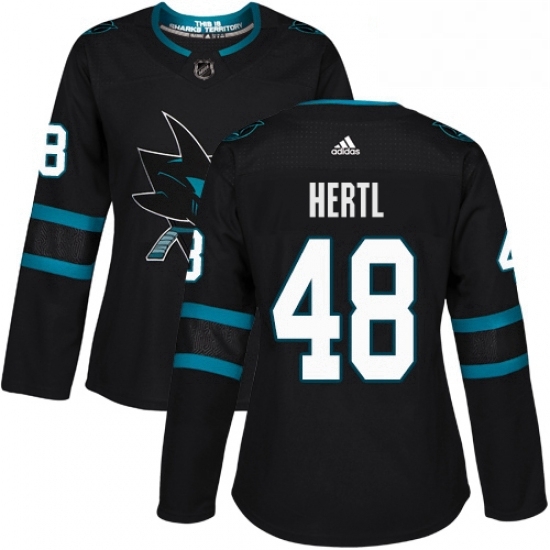 Womens Adidas San Jose Sharks 48 Tomas Hertl Premier Black Alternate NHL Jersey Womens Adidas San Jose Sharks 48 Tomas Hertl Premier Black Alternate NHL Jersey