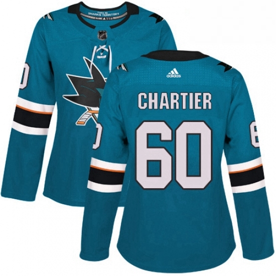 Womens Adidas San Jose Sharks 60 Rourke Chartier Authentic Teal Green Home NHL Jersey Womens Adidas San Jose Sharks 60 Rourke Chartier Authentic Teal Green Home NHL Jersey