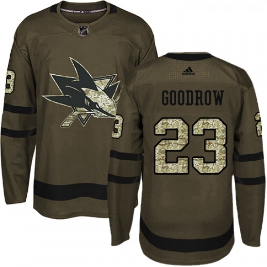 Youth Adidas San Jose Sharks 23 Barclay Goodrow Premier Green Salute to Service NHL Jersey Youth Adidas San Jose Sharks 23 Barclay Goodrow Premier Green Salute to Service NHL Jersey