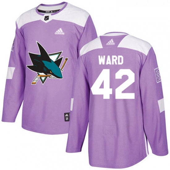 Youth Adidas San Jose Sharks 42 Joel Ward Authentic Purple Fights Cancer Practice NHL Jersey Youth Adidas San Jose Sharks 42 Joel Ward Authentic Purple Fights Cancer Practice NHL Jersey