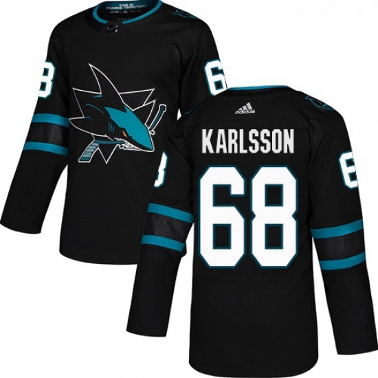 Youth Adidas San Jose Sharks 68 Melker Karlsson Premier Black Alternate NHL Jersey Youth Adidas San Jose Sharks 68 Melker Karlsson Premier Black Alternate NHL Jersey