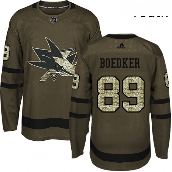 Youth Adidas San Jose Sharks 89 Mikkel Boedker Authentic Green Salute to Service NHL Jersey Youth Adidas San Jose Sharks 89 Mikkel Boedker Authentic Green Salute to Service NHL Jersey